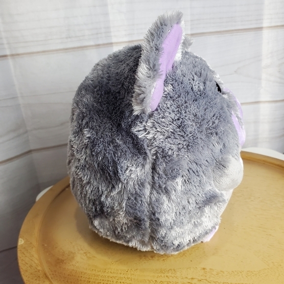 Ty Beanie Ballz Thunder the Elephant Gray Purple Round Plush Stuffed Animal 9" - Picture 4 of 10